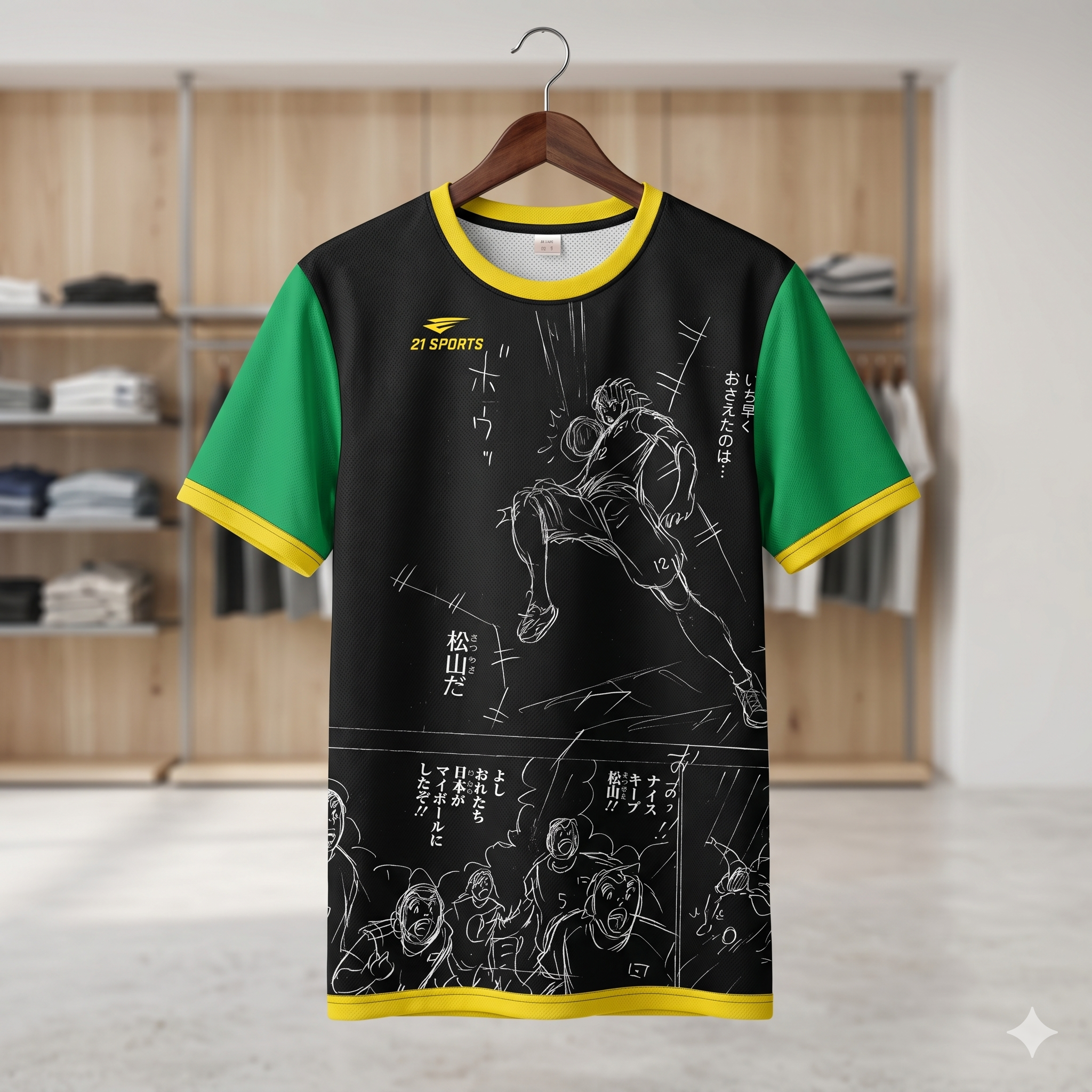 Camiseta técnica modelo Atom Black (fullprint)